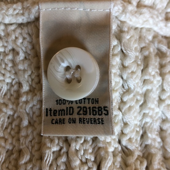 LL Bean cotton button up sweater cable and mixed stitch knit - Picture 9 of 9